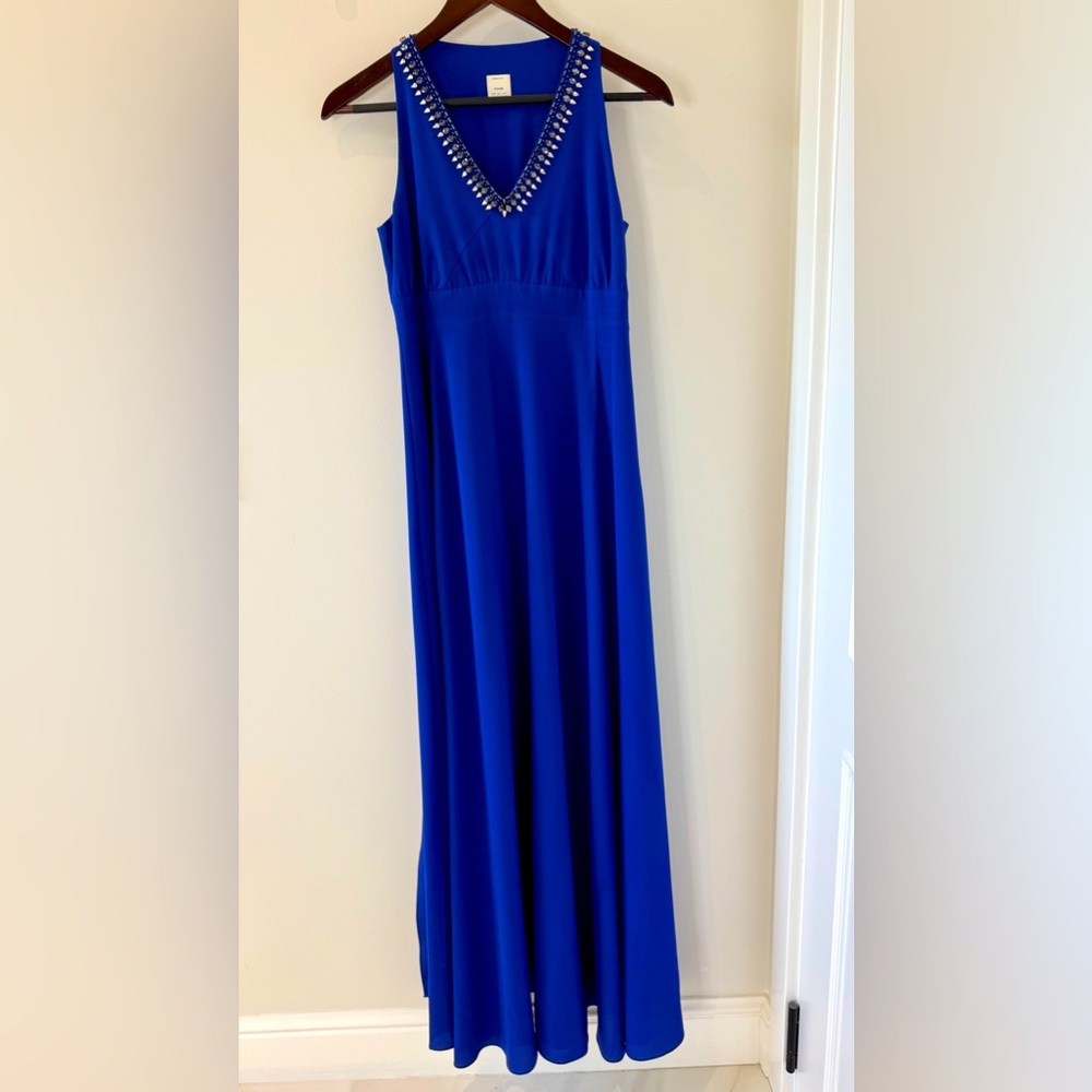 Evening cocktail wedding blue rinestone dress